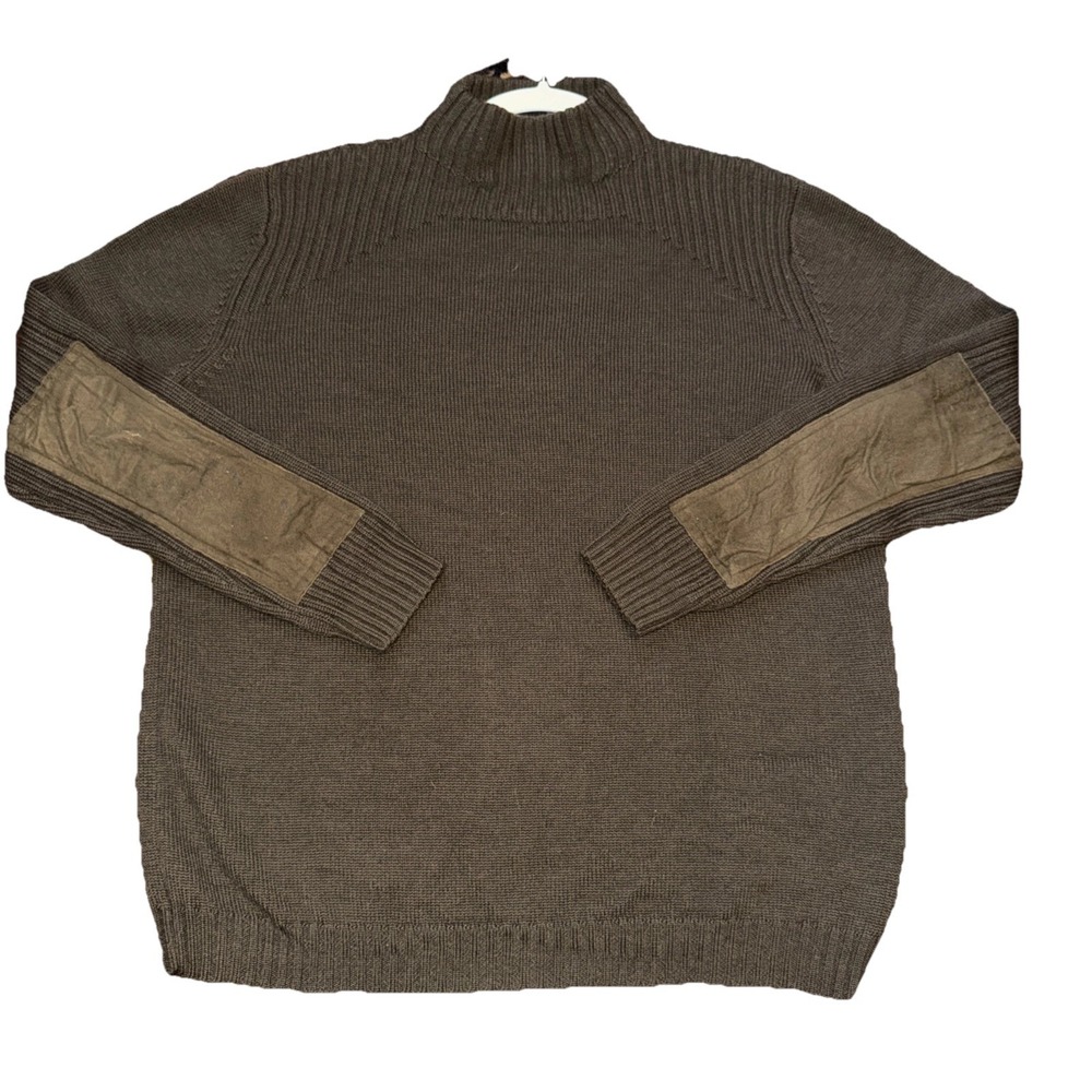 Blanc Bleu Men's L Merino Wool Sweater Elbow Patches Academia Brown Portugal